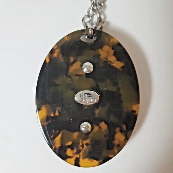 Lia Sophia Elysian Tortoise Shell Resin Cut Crystals Statement Necklace Retired - Picture 6 of 7